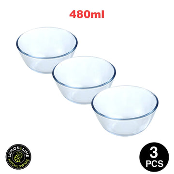 Lemon & Lime 480ML YORKSHIRE GLASS MIXING BOWL - 12.5X12.5X7CM