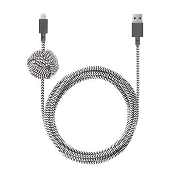 Native Union USB-A to Lightning Cable, MFi Certified Braided Zebra Design